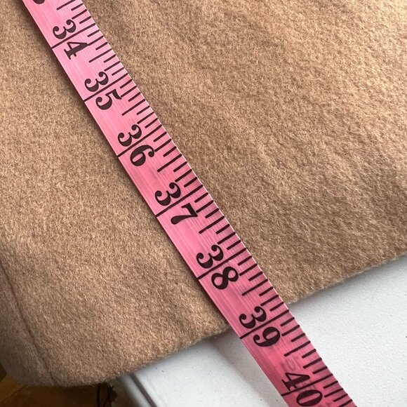 Vintage 70s M Coat Union Made Wool Fur Trimmed Collar Winter Coat Retro Pink Tan - Picture 14 of 15